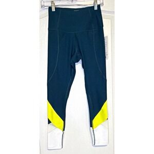 Layer 8 Womens XS Colorblock Leggings High Rise Qwick-Dry Blue LF1430 NWT